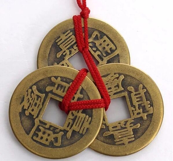 coins with red string for good luck